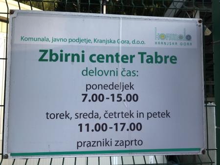 Zbirni center Tabre delovni čas