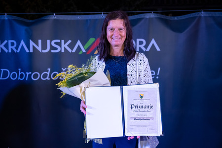 Dobitnica Priznanja Občine Kranjska Gora - Klavdija Gomboc